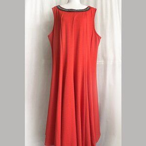 Haani midi dress. Light red color. Size 3X (plus size) Stretching, flared